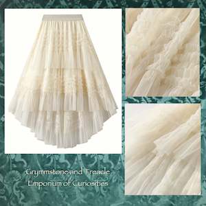 goth: Tulle Layered Ruched Ruffle High Low Skirt