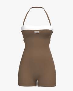 Contrast Playsuit - Latte