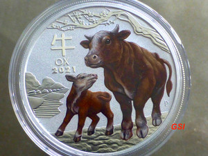 1 Oz Silver Coins - Colour Ox Perth Mint 2