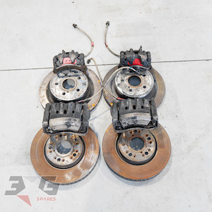 Brakes: Toyota JZX100 Tourer V Complete Front & Rear Brake Set Near New w Braided Lines