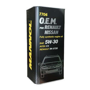 Lubs Fluids Engine Oil Mannol: Mannol O.E.M 7706 Nissan & Renault 5w30 5L
