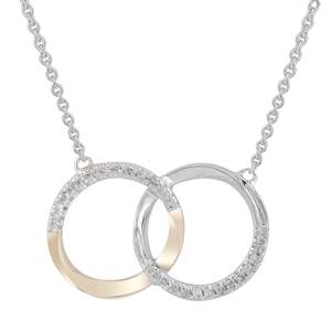 Necklace with 0.1ct Diamonds in 9K Yellow & White Gold