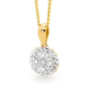 White Gold Necklaces: Diamond Encrusted Floral Pendant