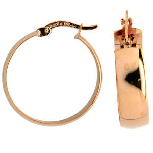 Rose Gold Earrings: 9ct silver filled 9CT ROSE Earrings, 20mm diameter & 6mm width