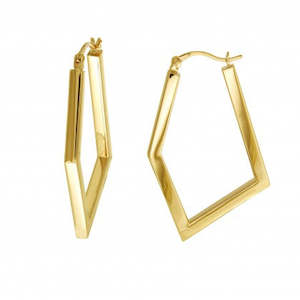 Silver Earrings: Sterling Silver Gold plated hoop earrings.
