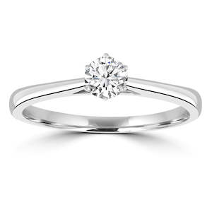 Engagement Rings: 0.33ct Diamond Solitaire in 9ct White Gold