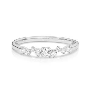 White Gold Rings: 9ct White Gold Diamond Dress Ring