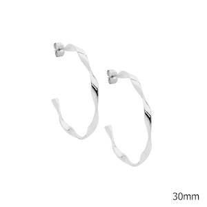 Stainless Steel 30mm Twisted Hoops
