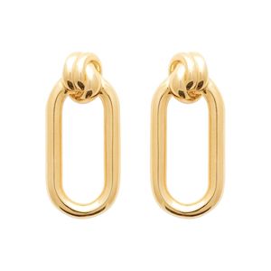 Paperclip plated earring stud