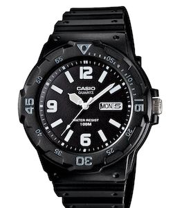 Casio 100mtr Black Analogue with Day Date display