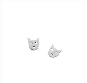 Karen Walker: Karen Walker Mini Cat Studs in Silver