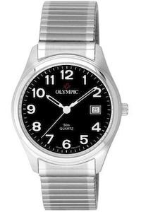 Olympic: Olympic Mens Black Face Full Figure Expanding Strap