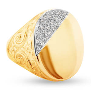Diamond Rings: 9ct Oval Signet Ring