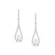 Sterling Silver long Teardrop CZ set drop studs