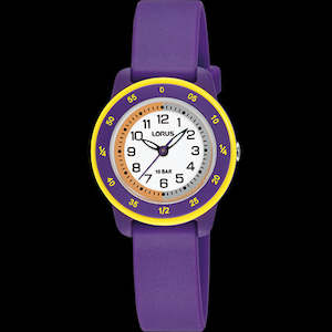 Lorus: Lorus youth time teacher 100m water resistant with a purple silicone strap