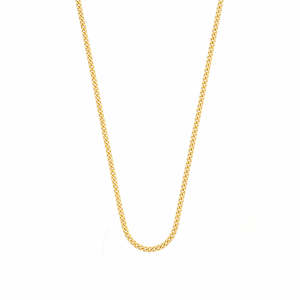 Necklaces And Pendants: 9ct Yellow Gold Diamond Cut Curb Chain 45cm