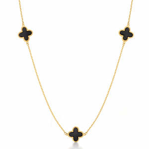 Necklaces And Pendants: Black Onyx Clover Necklace