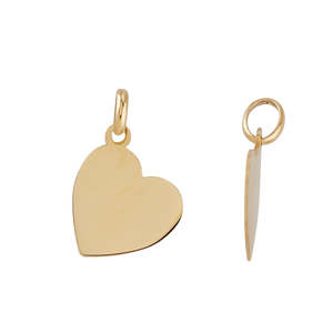 Necklaces And Pendants: 9ct Y/G plain heart pendant on GP display chain