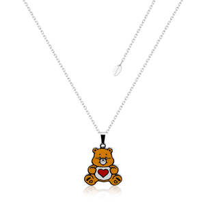 Care Bears Tenderheart Bear Belly Badge Enamel Necklace