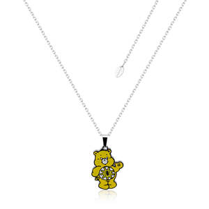 Care Bears Funshine Bear Belly Badge Enamel Necklace