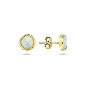 Gemstone Earrings: 9ct Yellow Gold Opal Studs