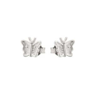 Silver Earrings: Sterling silver Butterfly studs