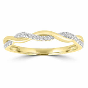 Rings: Diamond Set Twist Ring TDW=0.07ct