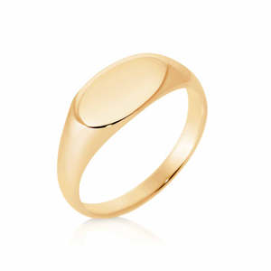 18ct Yellow Gold Plated Oval Signet Ring Engravable
