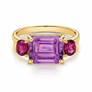 Amethyst and Rodolite Dress Ring in 9ct Yellow Gold