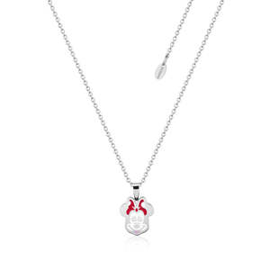 Disney Minnie Mouse Enamel Necklace Silver Colour