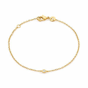 CZ set 18cm 18ct Plated Bracelet