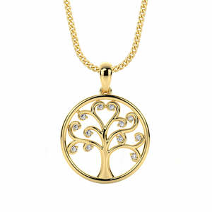 Diamond Set Tree of Life Pendan