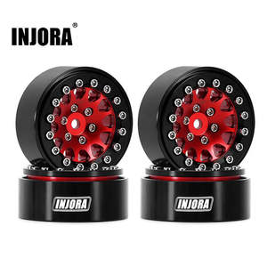 Tyres Wheels Foams: INJORA 1.3" Aluminium Beadlock Wheels For 1/24 1/18 RC Crawler