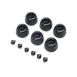Rubber Lean Bar Wheels & Stops (6): PM-SM by TLR/ LOSI