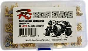 Tools: 1/10 1/8 RC Car M3 screws set Gold
