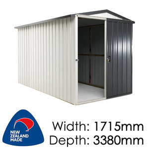 Duratuf Kiwi Sheds: Duratuf Kiwi Shed Gable End 1.7×3.4 Single Sliding Door