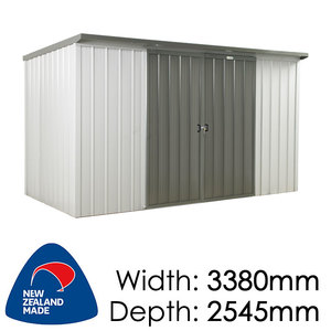 Duratuf Kiwi Shed Lean-to 3.4×2.5 Double Sliding Doors