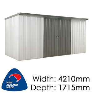 Duratuf Kiwi Sheds: Duratuf Kiwi Shed Lean-to 4.2×1.7 Double Sliding Doors