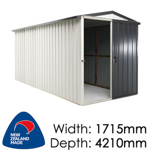 Duratuf Kiwi Shed Gable End 1.7×4.2 Single Sliding Door