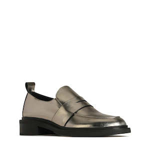 Loafers Slip Ons: EOS Coia Pewter Metallic