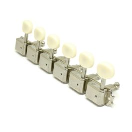 Products: Genuine Kluson 6 on a Plate Left Hand Tuners - Plastic Buttons