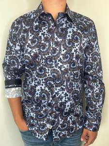 English Laundry: JL L/S Shirt - Blue Multi Paisley