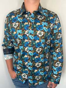 English Laundry: JL L/S Shirt - Bright Blue Floral