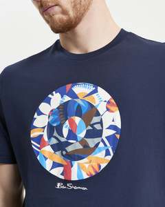 Tropical Target Tee - Dark Navy