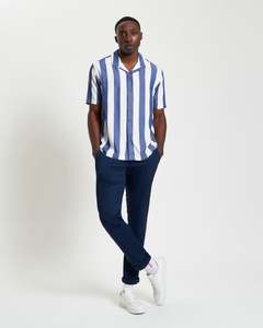 Viscose Stripe Shirt - Royal