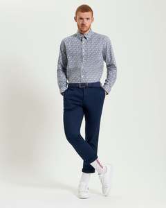 Ben Sherman: Mono Floral Print L/S Shirt - Ivory