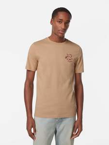 Mens T Shirts: Left Chest Logo Tee - Soft Camel