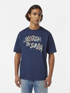 Mens T Shirts: Front Artwork Tee - Atlantic Blue