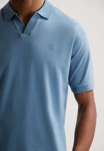Mens T Shirts: Bowie V-Neck Polo - Provincial Blue