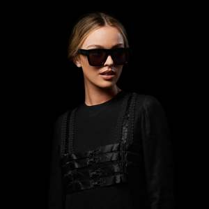 Womens Eyewear: Alta - Gloss Black w Silver Metal Trim/Black Lens